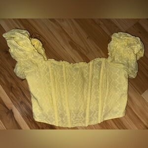 Wild Fable Yellow Eyelet Off-Shoulder Blouse